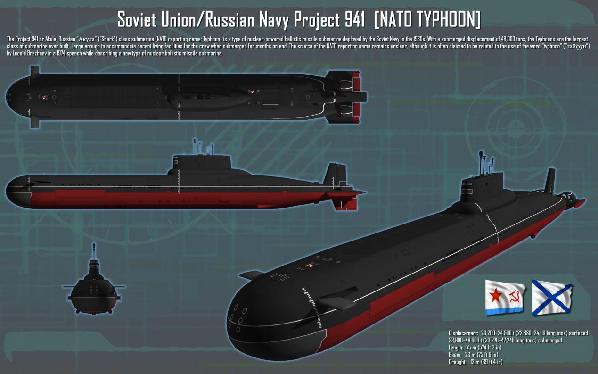 资料图：苏联潜艇科技的顶峰——“台风”级弹道导弹核潜艇。
