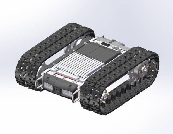 资料图：“圣甲虫”机器人的3D示意图，此时为加装履带的状态。