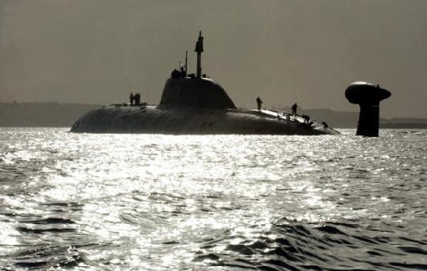 资料图：俄罗斯海军的“阿库拉”级核动力攻击潜艇 其性能不亚于美军大量装备的“弗吉尼亚”级核动力攻击潜艇。