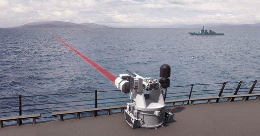 美军固态激光武器应用到舰艇模拟图